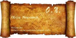 Obis Nepomuk névjegykártya
